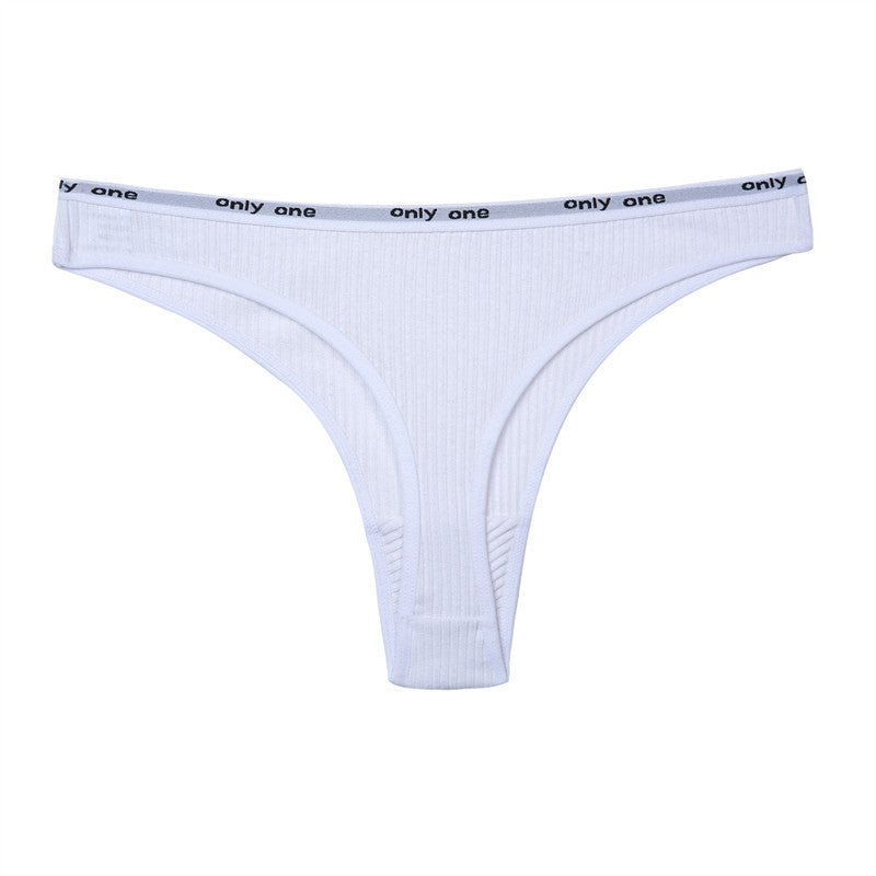 Threaded cotton thong - Mubimart -  