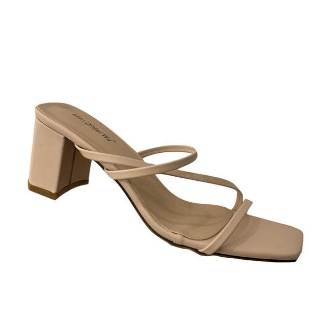 Fashion Slipper Square High Heel Classics Strap Sandal - Mubimart