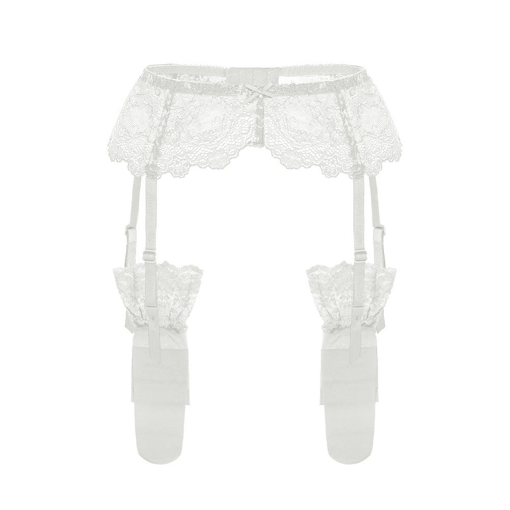 Sexy Lace Garter Belt Ultra-thin Bow - Mubimart -  