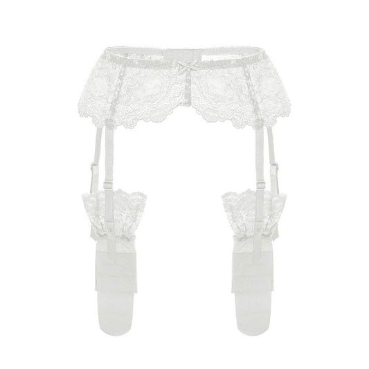 Sexy Lace Garter Belt Ultra-thin Bow - Mubimart