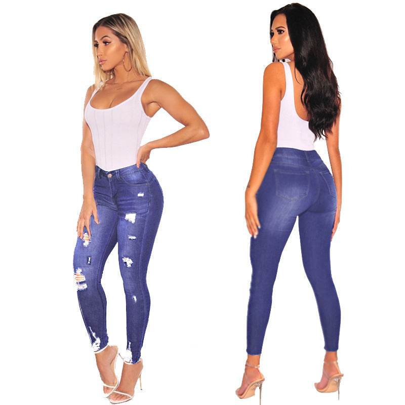 Women's Ripped Jeans Slim Fit Skinny - Mubimart