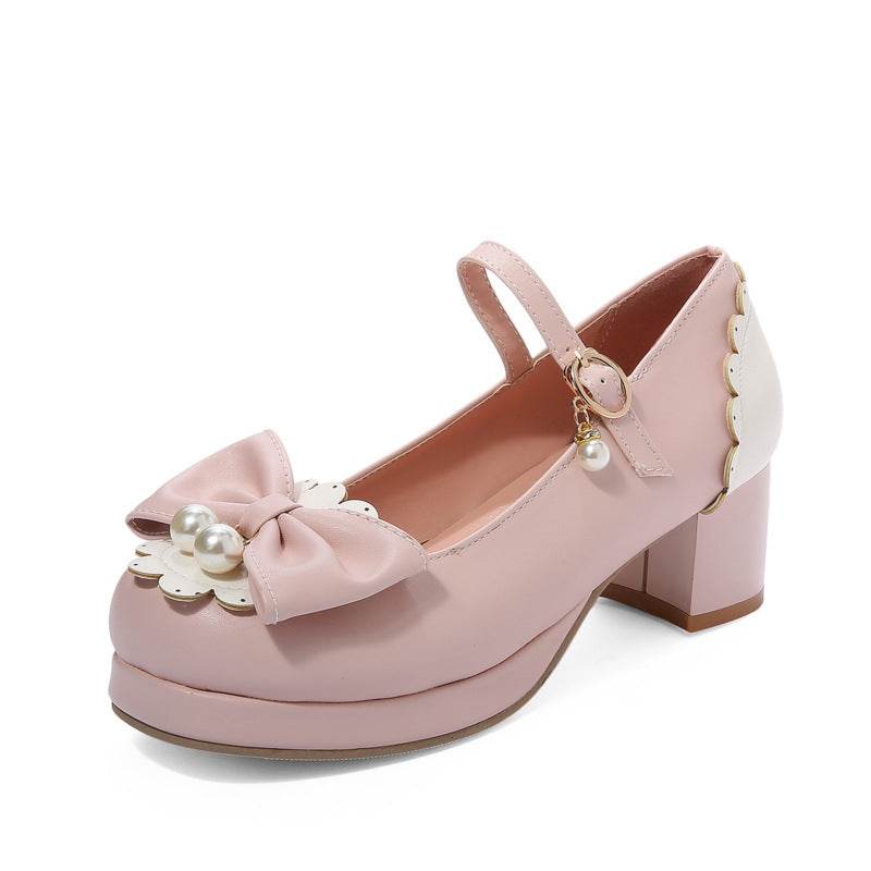 Sweet bow Mary Jane shoes - Mubimart