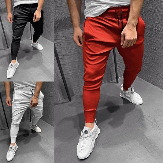 Men's Jogger Pants Muscle Workout Casual Slim-fit Stretch Running - Mubimart