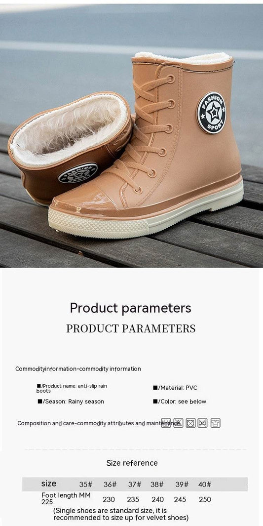 Waterproof Non-slip Wear-resistant Rain Boots For Women - Mubimart