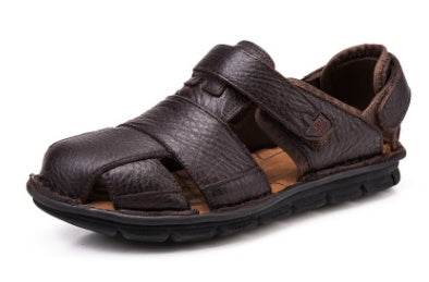 Yan Yang new summer leather sandals men Breathable leisure male non-slip sandals Baotou men sandals - Mubimart