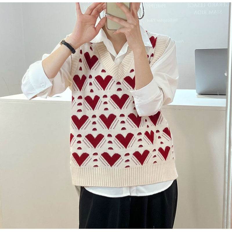 Sweater Vest Women's Loose Sweater - Mubimart