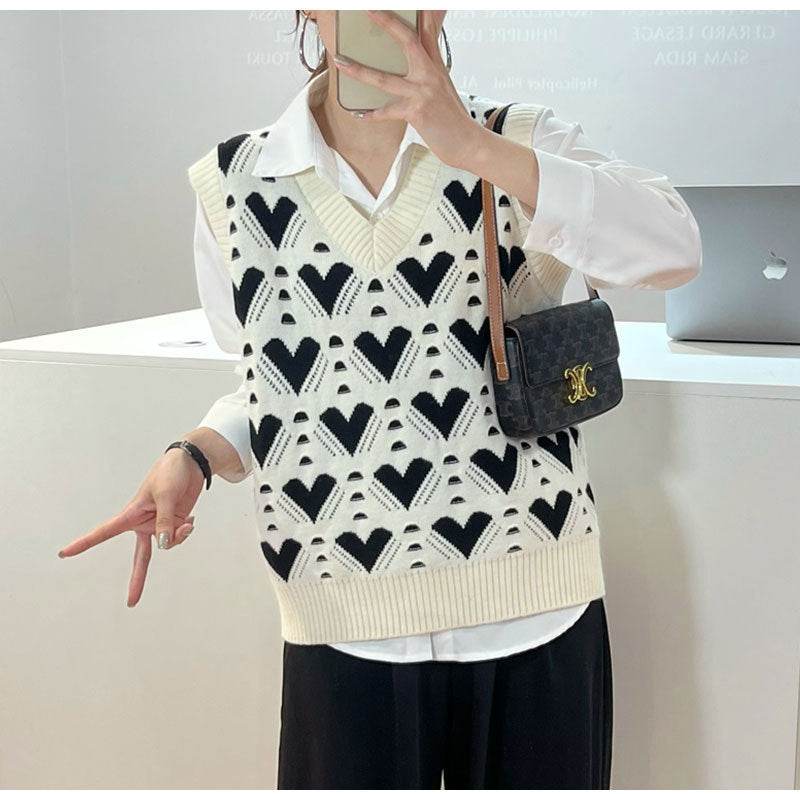 Sweater Vest Women's Loose Sweater - Mubimart