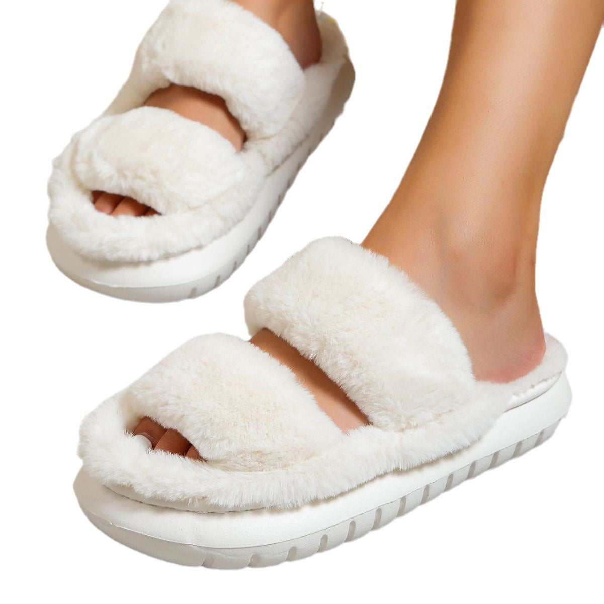 Thick Bottom Home Cotton Slippers Women - Mubimart -  