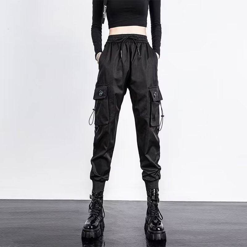 Oversized Cargo Pants Men And Women Ankle Banded Slacks High Waist Loose And Slimming - Mubimart