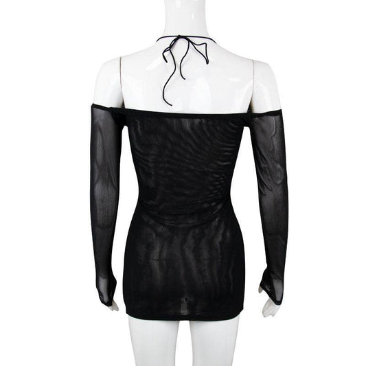 Women's Split Sheath Skirt Backless Slip Dress - Mubimart