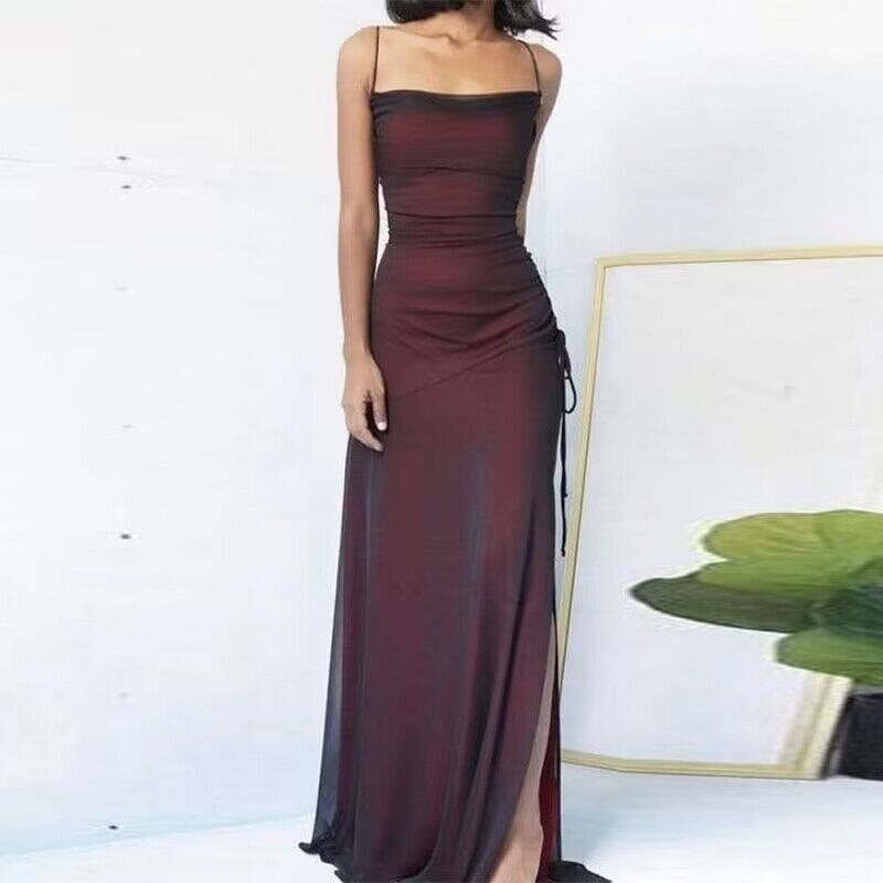 Elegant Split Sling Prom Evening Dress - Mubimart -  