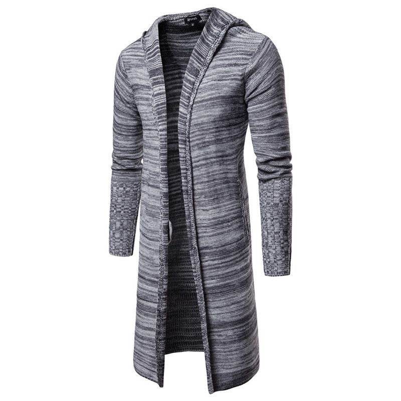 Mens Hoode Trench Cardigan Blouse Outwear Padded Down Winter - Mubimart