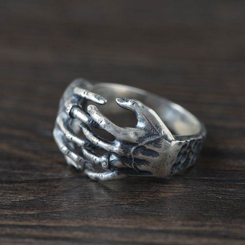 S925 Silver Vintage Thai Silver Ring - Mubimart