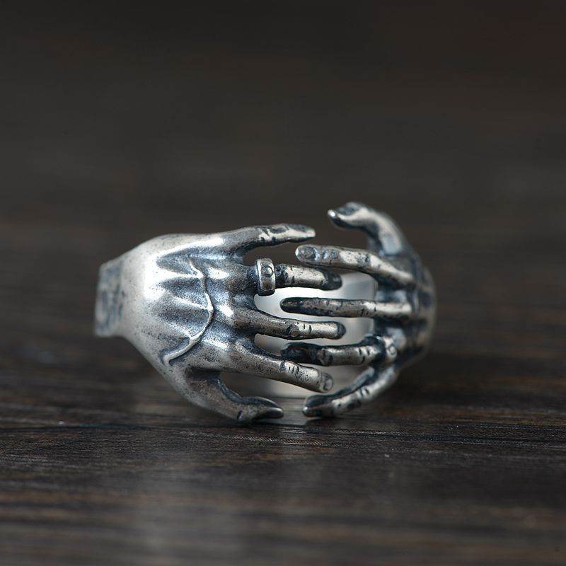 S925 Silver Vintage Thai Silver Ring - Mubimart