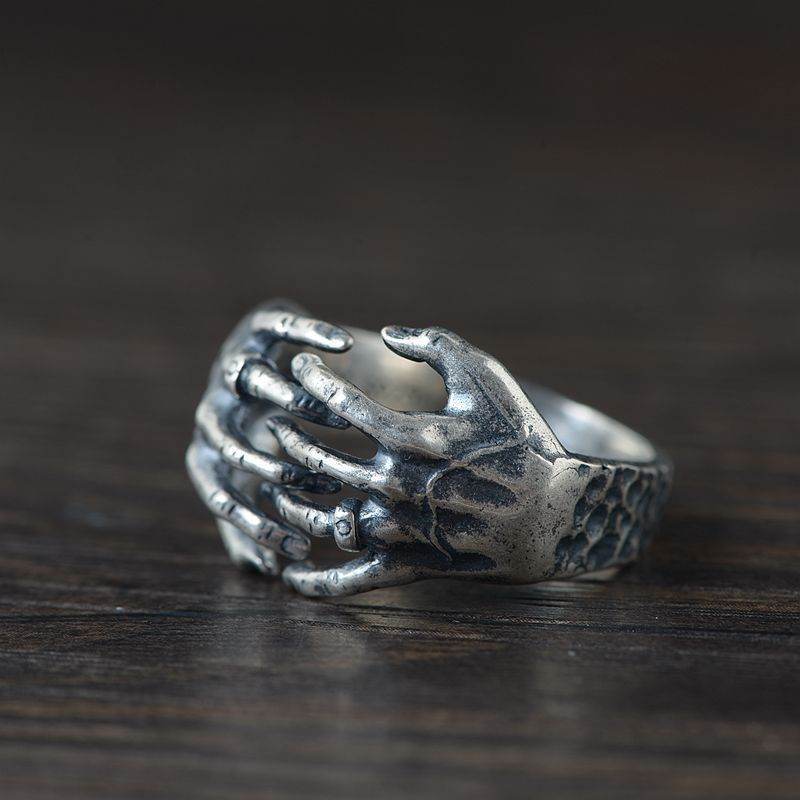 S925 Silver Vintage Thai Silver Ring - Mubimart