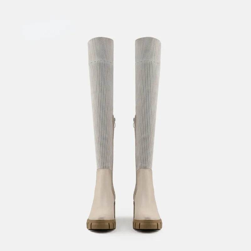 High Heel Springy Thigh Boot Women - Mubimart