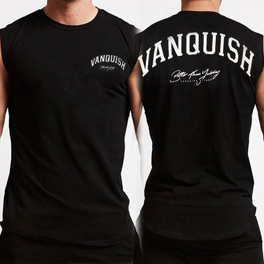Summer New Muscle Fitness Brother Sports Undershirt Men Running Training Tops - Mubimart