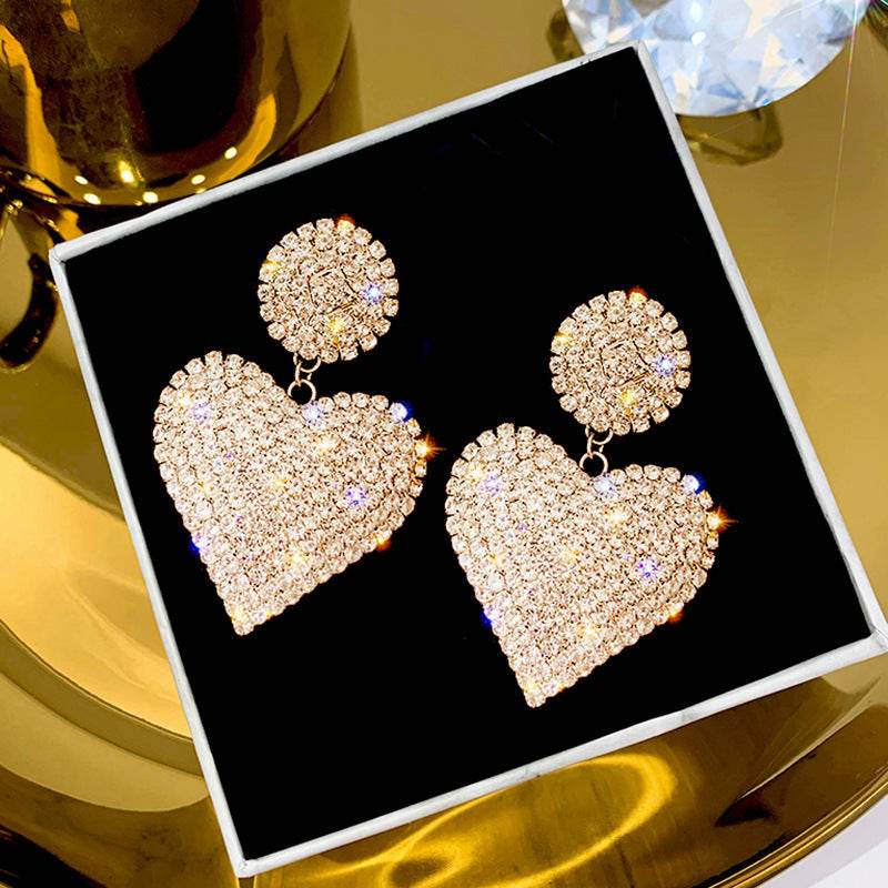 Exaggerated Peach Heart Stud Earrings Women - Mubimart