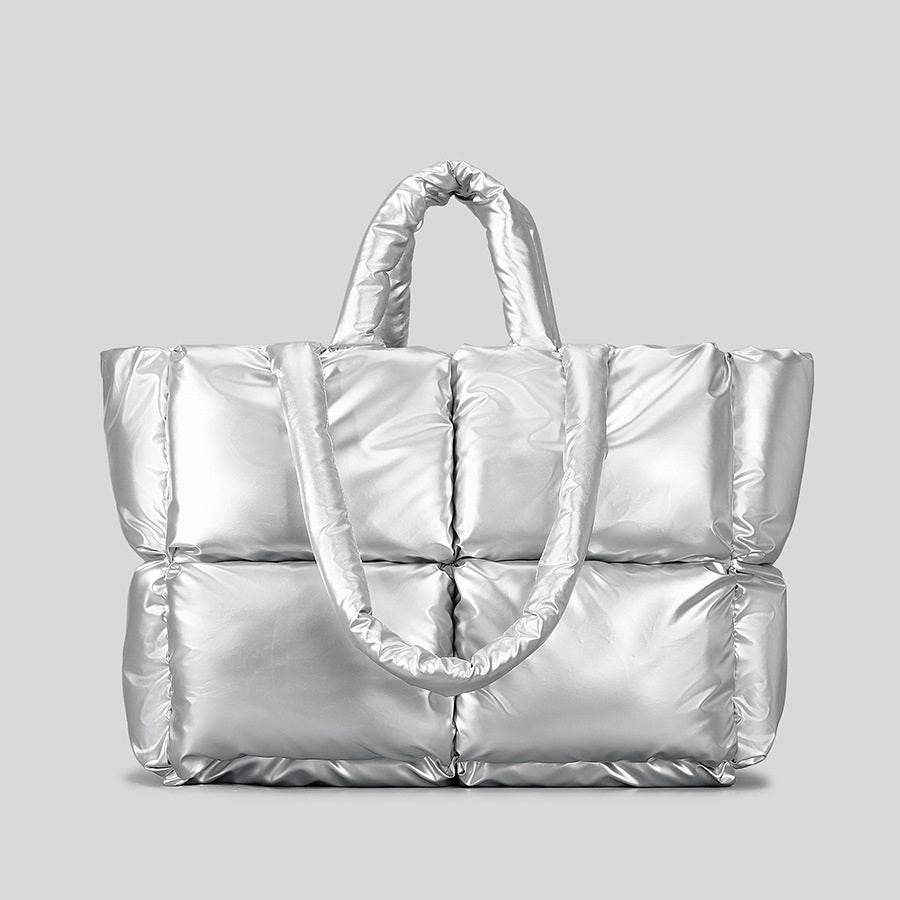 Simple Thickened Shoulder Crossbody New Plus Size Down Cotton Handbag For Women - Mubimart