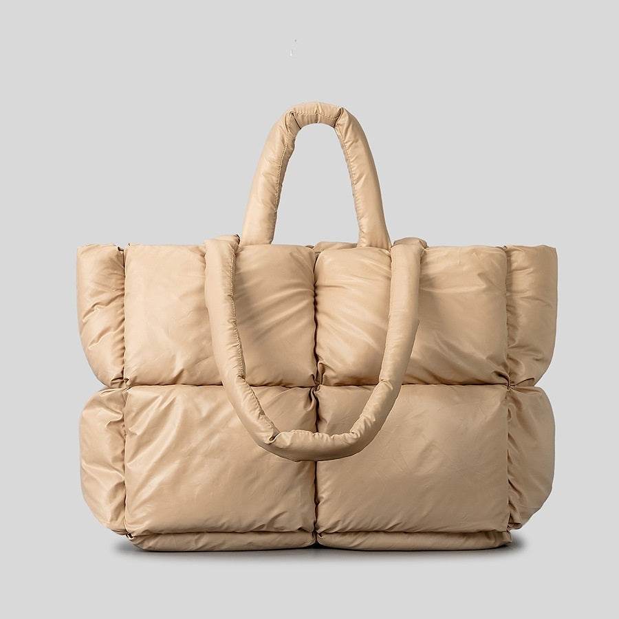 Simple Thickened Shoulder Crossbody New Plus Size Down Cotton Handbag For Women - Mubimart
