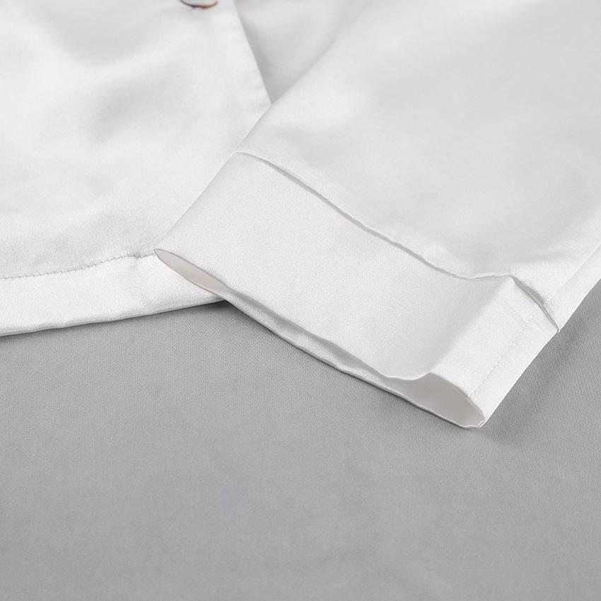 Fashion Short Top Two-piece Set Baggy Pajama Pants Ice Silk Ladies' Homewear - Mubimart