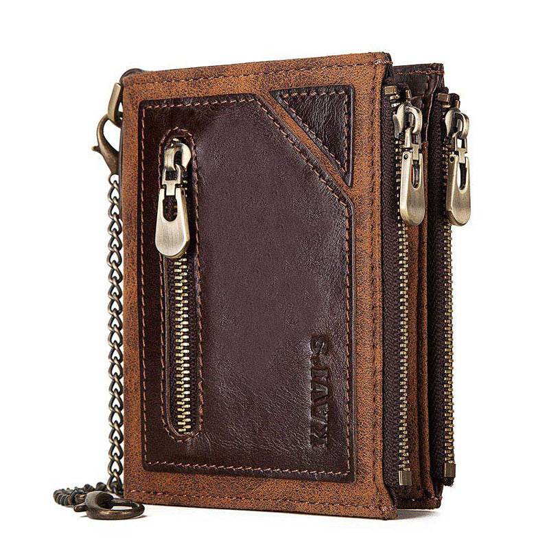 Men's Wallet Anti-theft Swiping RFID Leather Wallet Multifunctional - Mubimart