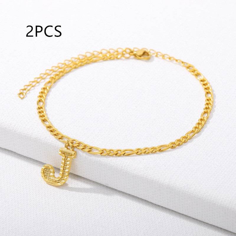 26 English alphabet anklets - Mubimart