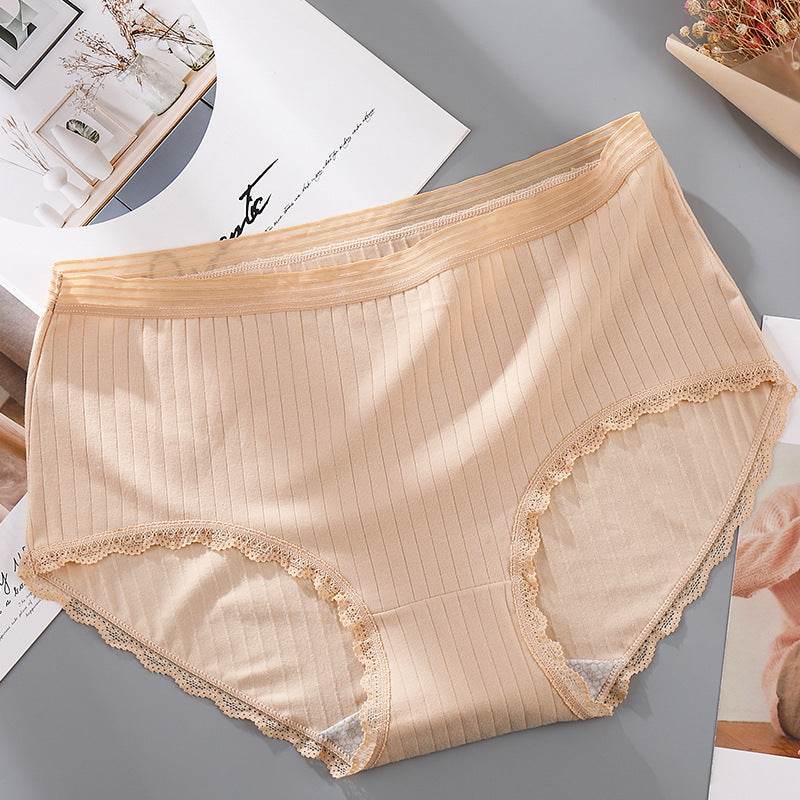 Antibacterial lace-edged panties - Mubimart