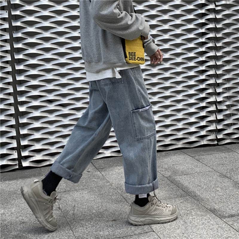 Straight-leg cargo jeans - Mubimart