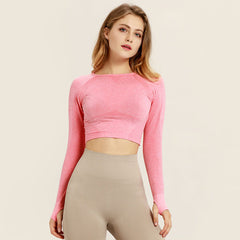 Yoga long sleeve workout clothes - Mubimart - Workout Top 