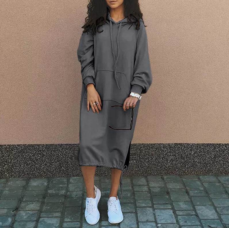 Plus Size Long Sweater Hoodie - Mubimart