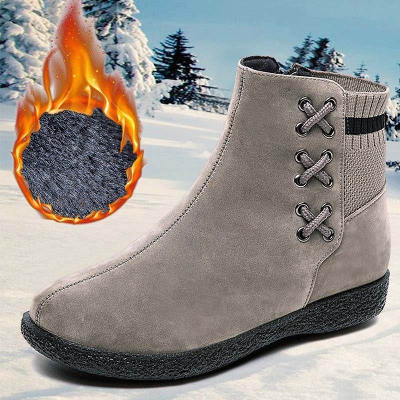 Platform and fleece ankle boots - Mubimart