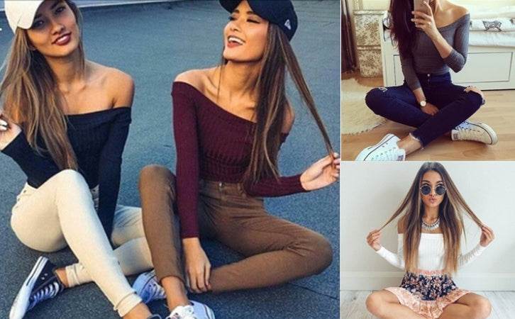 Women Off Shoulder Crop Top - Mubimart