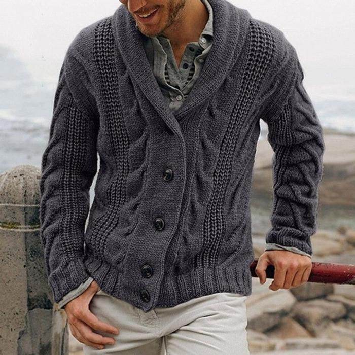 Knitted cardigan sweater - Mubimart