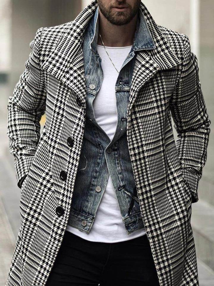 Woolen coat men's jacket - Mubimart