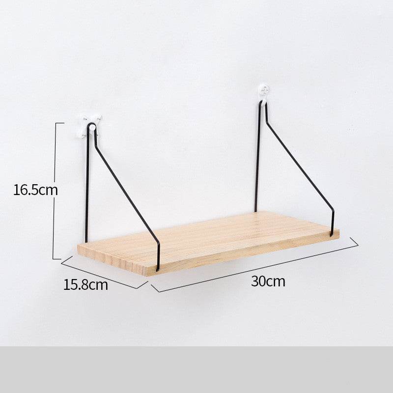 Home Solid Wood Wall Shelf - Mubimart