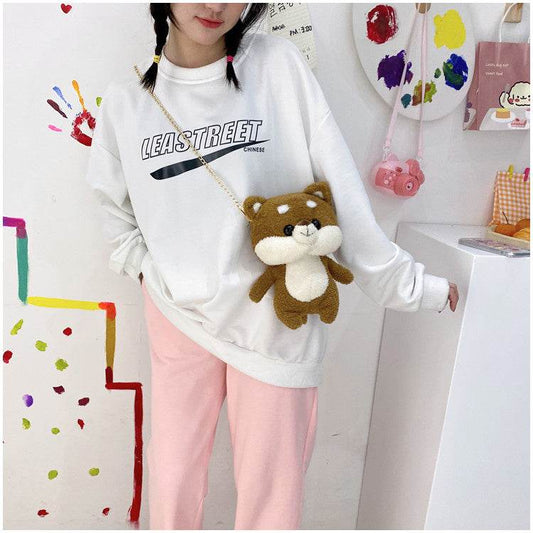 Furry Chain Crossbody Bag For Women - Mubimart