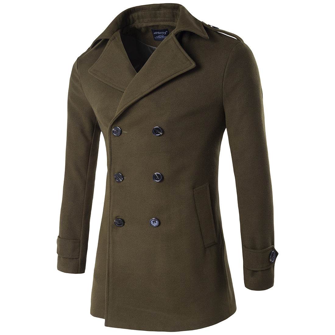 Double-breasted coat trench coat - Mubimart