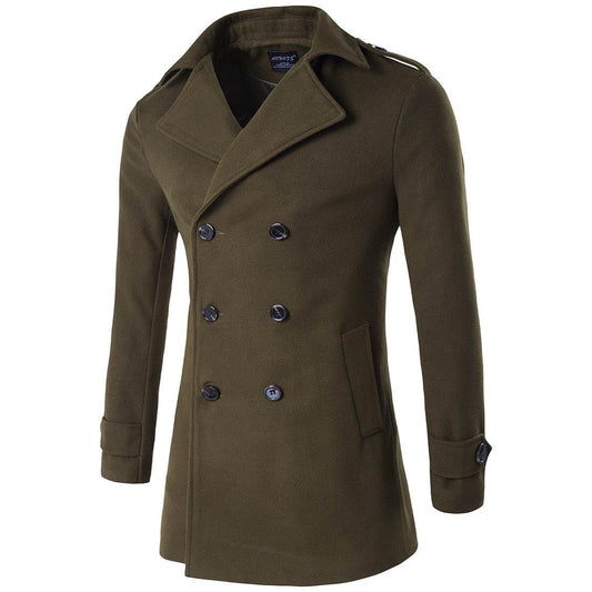 Double-breasted coat trench coat - Mubimart