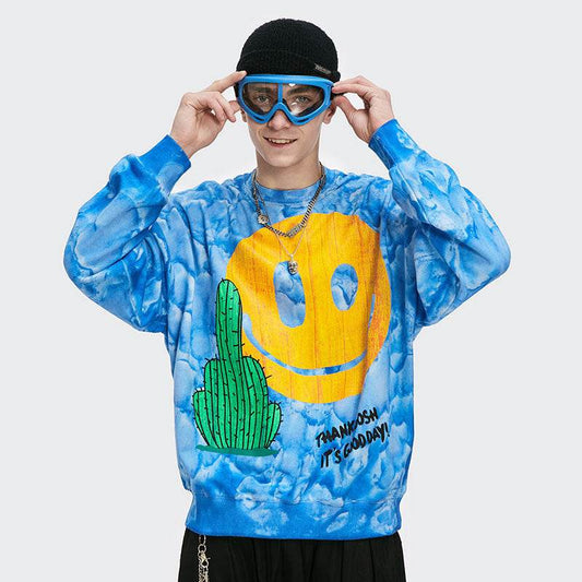 Sweatshirt Tie-Dye Hipster Couple Street Top Men - Mubimart