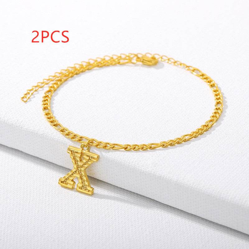 26 English alphabet anklets - Mubimart