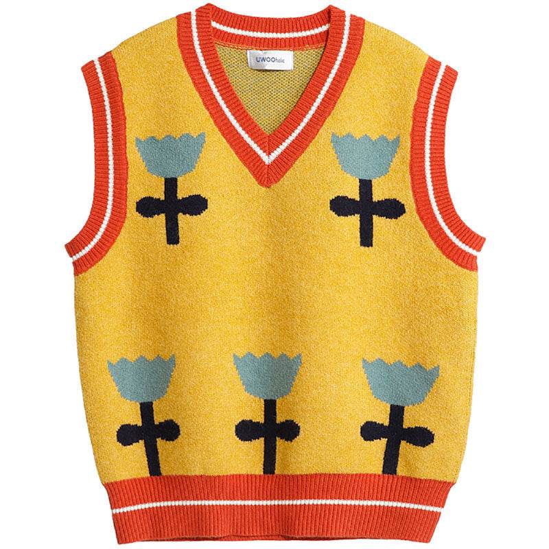 Loose sweater vest - Mubimart