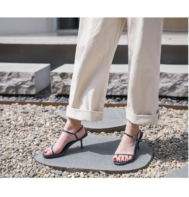 New round peep-toe sandals for women - Mubimart