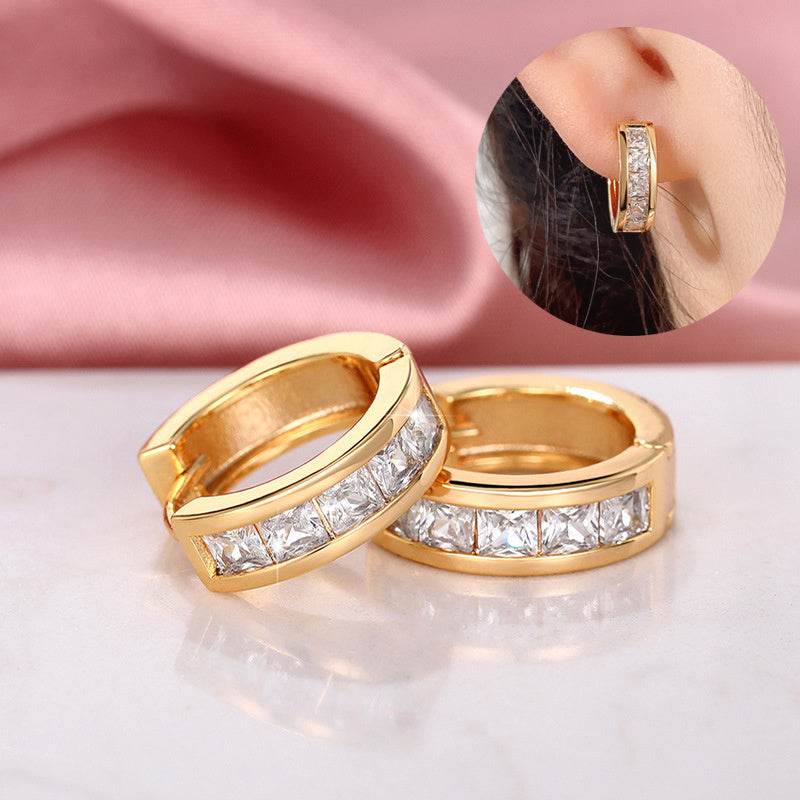 Temperament Wild Fashion Men And Women Square Simple Earrings - Mubimart