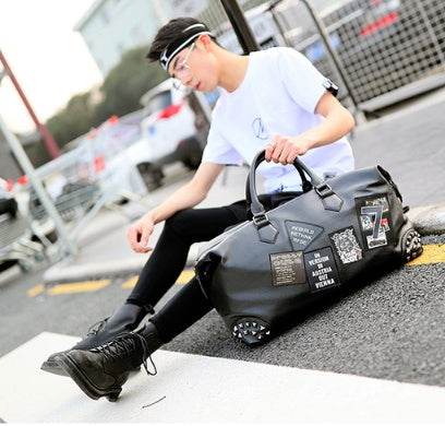 Leather gym bag - Mubimart