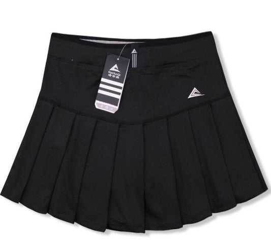 New Girls Tennis Skirts with Safety Shorts , Quick Dry Women Badminton Skirt - Mubimart