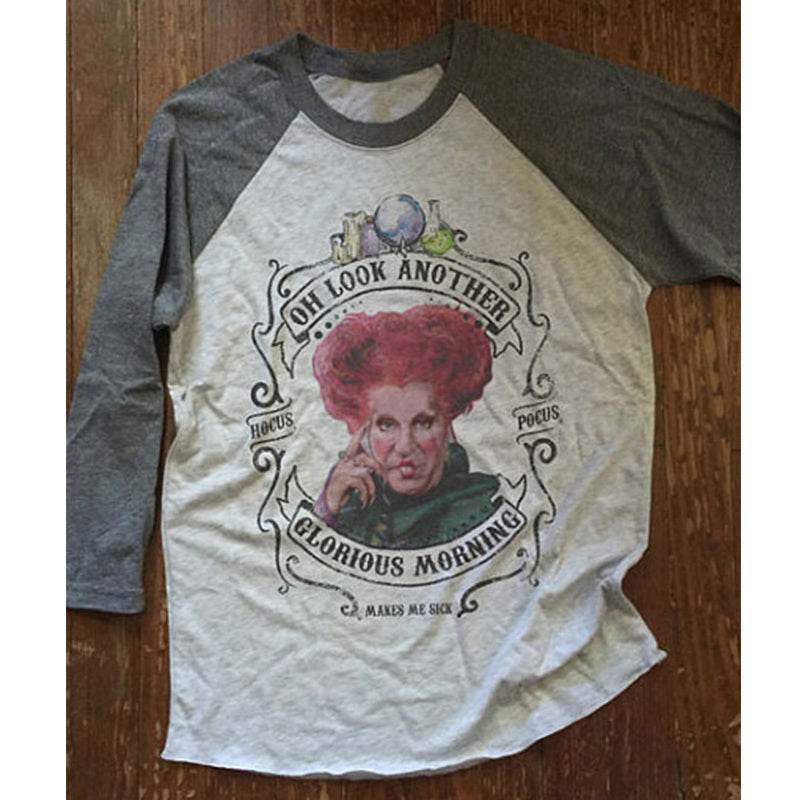 Women t-shirt letter printing graphic tees shirt it's just a bunch of hocus pocus womens cute summer female tee tshirts - Mubimart
