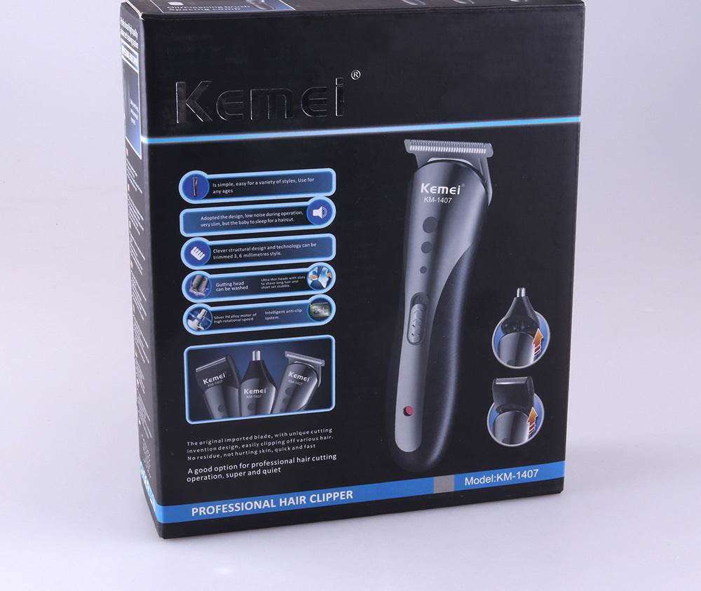 KEMEI All In1 Rechargeable Hair Clipper For Men Waterproof Wireless Electric Shaver Beard Nose Ear Shaver Hair Trimmer Tool - Mubimart
