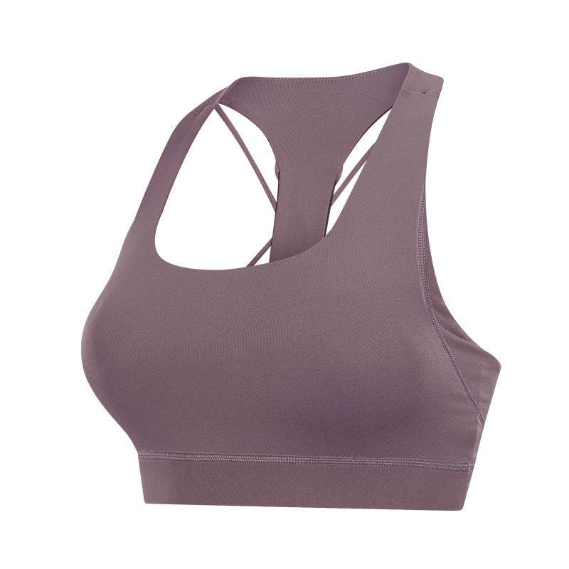 Contrast-panel sports bra - Mubimart
