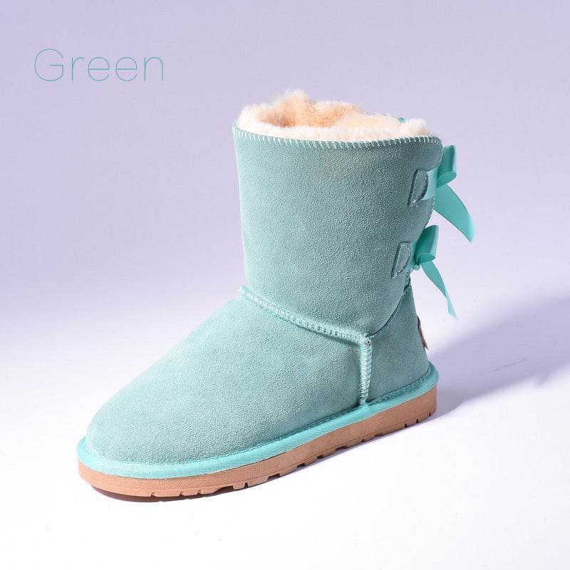 High Quality SALE Women Australia Snow Boots Warm Fur Baileys Bow Boots Women Winter Boots Snow Boots Big Size - Mubimart